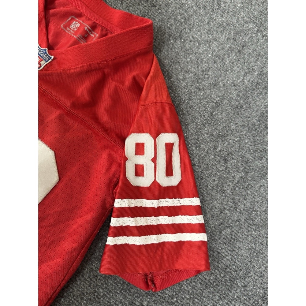 Reebok NFL Vintage San Fransisco 49ers Boys Jersey Jerry Rice Size Small 8 Red - Picture 3 of 16